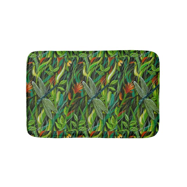 Tapis De Bain Bain à libellules vert (Devant)