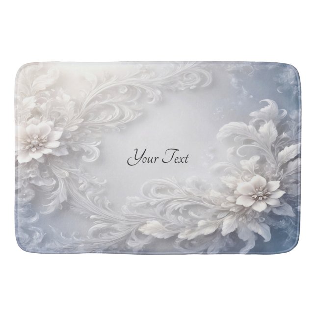 Tapis De Bain Bain de bain fleuri blanc (Devant)