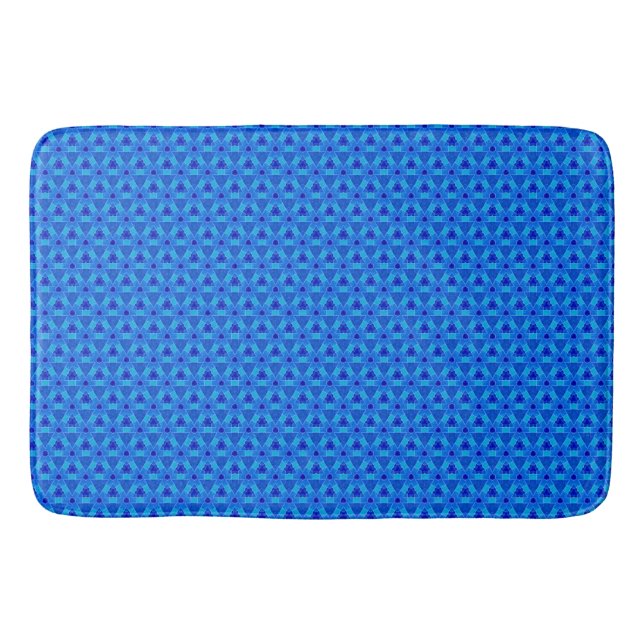 Tapis De Bain Bain de bain Motif triangle bleu (Devant)