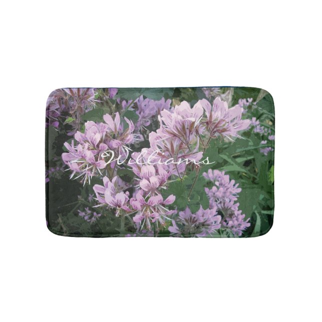 Tapis De Bain Bain floral non glissant mat avec fleurs roses (Devant)