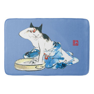 Tapis De Bain Bain japonais de chats humoristique II