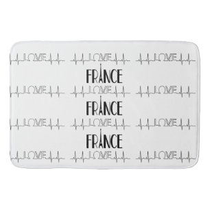 Tapis De Bain Bain Mat Amour France Noir Blanc