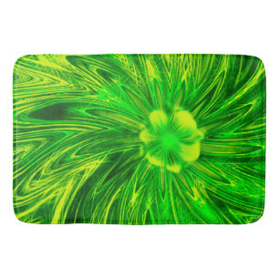 Tapis De Bain Bain Mat Lignes Abstraites Fleur verte
