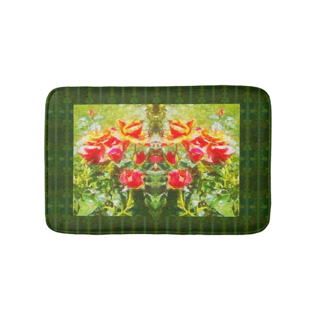 Tapis De Bain Bain Mat Orange Roses (Devant)