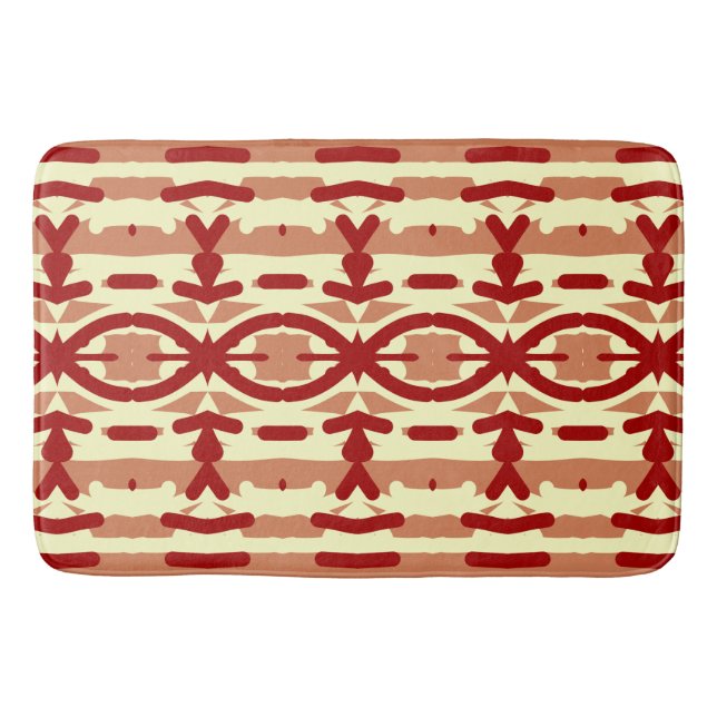 Tapis De Bain Bain Mat, Rouge couleur moderne design classique B (Devant)