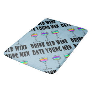 TAPIS DE BAIN BAIN MATS - BOIRE VIN VIEUX, DATE JEUNES HOMMES