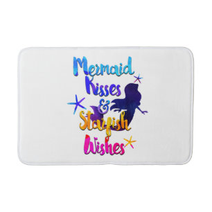 Tapis De Bain Baisers de sirène et vœux d'étoiles de mer Aquarel