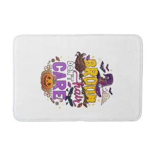 Tapis De Bain Balai Cheveux N'importe Halloween Sorcière Chapeau