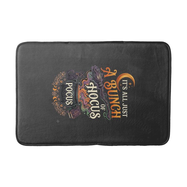 Tapis De Bain Balai de sorcière Hocus Pocus Chat noir Chaudron m (Devant)