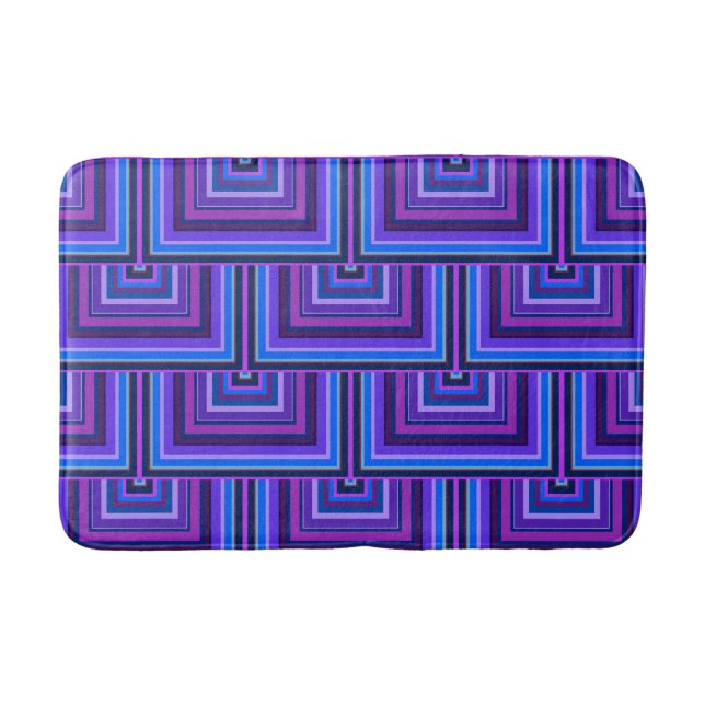 Tapis De Bain balance carré bleue et violette (Devant)