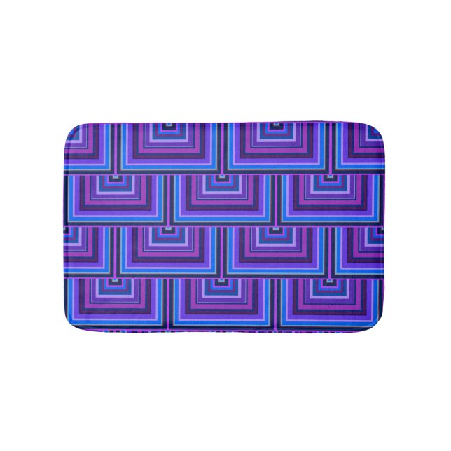 Tapis De Bain balance carré bleue et violette (Devant)