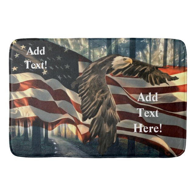 Tapis De Bain Bald Eagle Drapeau américain Pays Route Mat de bai (Devant)