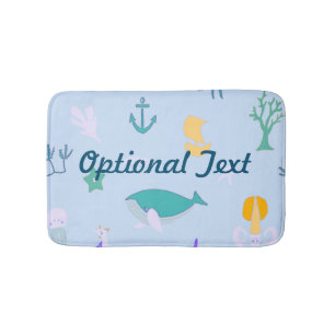 Tapis De Bain Baleine, Ancres, coraux et Motif d'algues