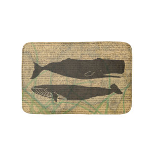 Tapis De Bain Baleine antique Vie marine