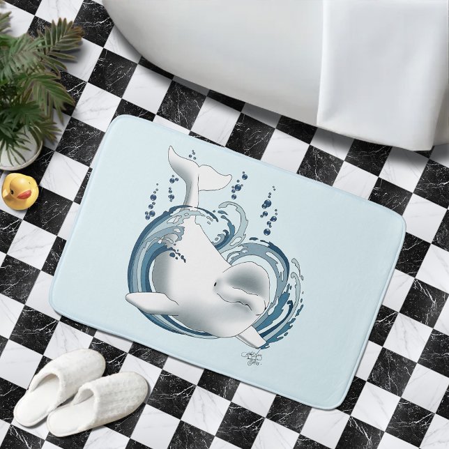 Tapis De Bain Baleine Béluga Bleue (Créateur téléchargé)
