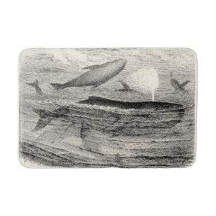 Tapis De Bain Baleine de l'époque victorienne Steampunk nautique