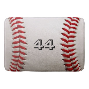Tapis De Bain Balle de baseball blanche classique avec numéro de