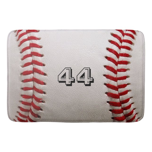 Tapis De Bain Balle de baseball blanche classique avec numéro de (Devant)