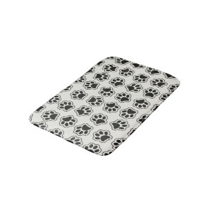 Tapis De Bain Balles noires, Paws de chien, Paws de chat, Plan