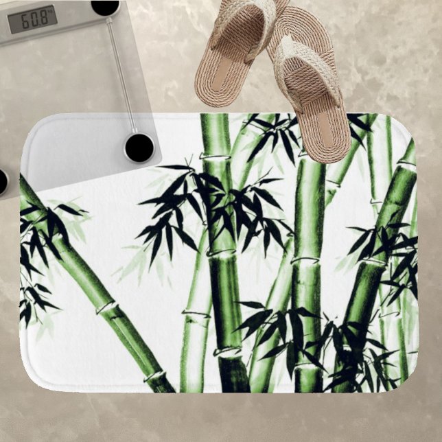 Tapis De Bain Bamboo Chinese Art - un - affiche verte (Créateur téléchargé)