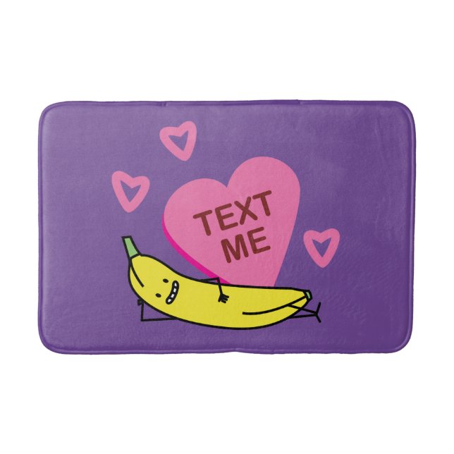 Tapis De Bain Banana Text Me Valentine souriante en train de sou (Devant)