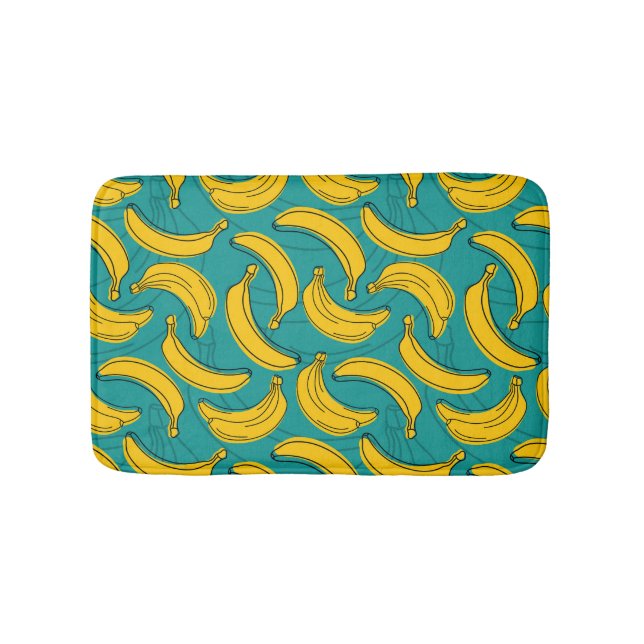 Tapis De Bain Banane jaune : Noir Vintage (Devant)