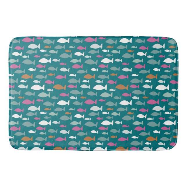 Tapis De Bain Banc de poissons verts (Devant)