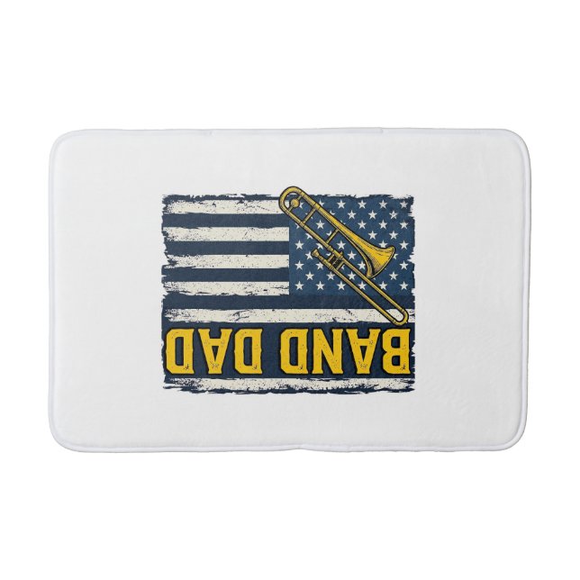 Tapis De Bain Band Dad Trombone American Flag Vintage Shirt Desi (Devant)