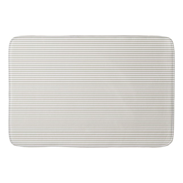 Tapis De Bain Bande de cueillette beige et blanche (Devant)