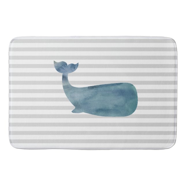Tapis De Bain Bande de peinture nautique de baleine (Devant)