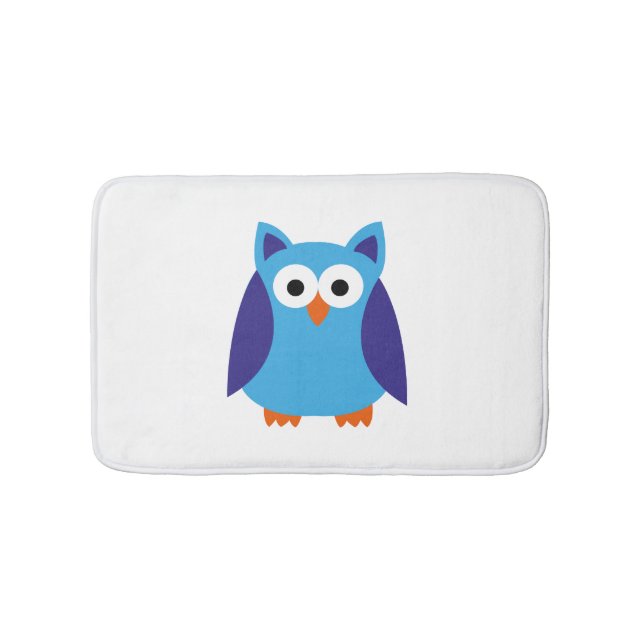 Tapis De Bain Bande dessinée bleue de hibou (Devant)
