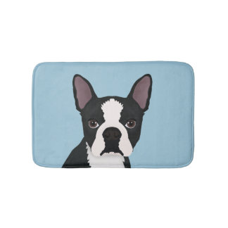 Tapis De Bain bande dessinée de terrier de Boston