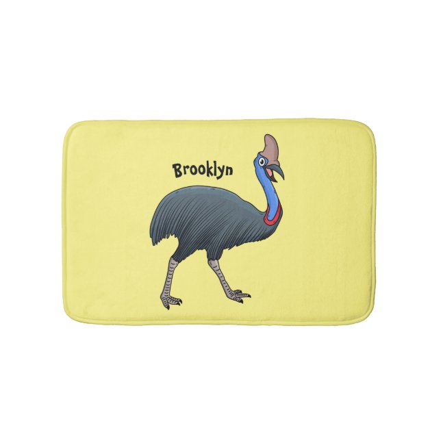 Tapis De Bain Bande dessinée d'oiseau joyeux (Devant)