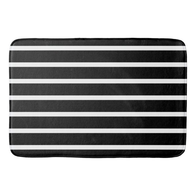 Tapis De Bain Bande noire et blanche moderne (Devant)