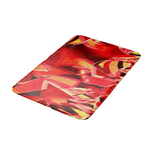 Tapis De Bain Bande rouge rayée simulant le mouvement