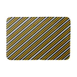 Tapis De Bain Bandes arc-en-ciel blanc jaune