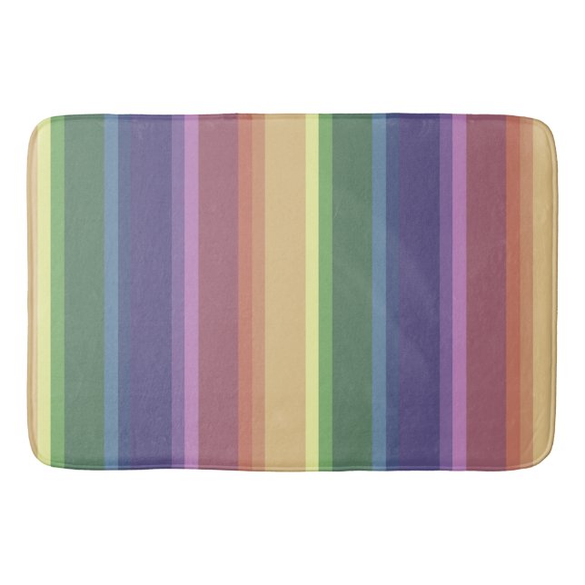 Tapis De Bain Bandes arc-en-ciel coupées (Devant)