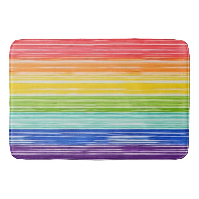 Tapis De Bain Bandes arc-en-ciel inondées (Devant)