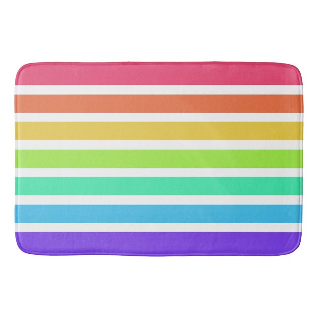 Tapis De Bain Bandes arc-en-ciel lumineuses (Devant)