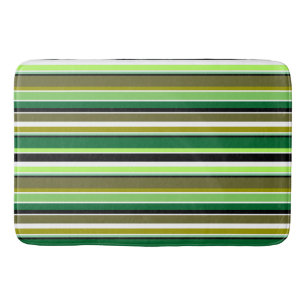 Tapis De Bain Bandes blanches vert mignonne