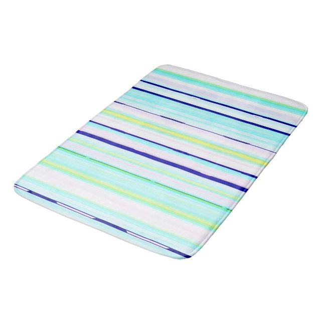Tapis De Bain Bandes colorées abstraites (Angle)