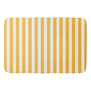 Tapis De Bain Bandes de bonbons jaune et blanc ensoleillé