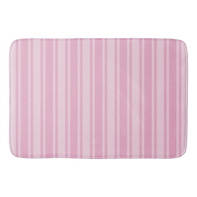 Tapis De Bain Bandes de bonbons rose pâle (Devant)