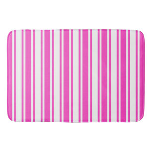 Tapis De Bain Bandes de bonbons roses et blancs chauds