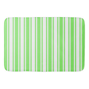 Tapis De Bain Bandes de bonbons vert et blanc de chaux
