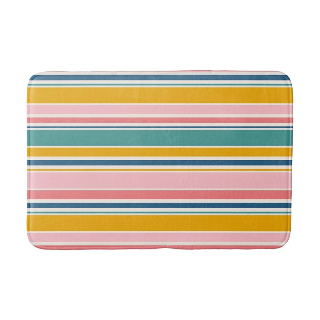 Tapis De Bain Bandes de couleurs à thème de plage (Devant)