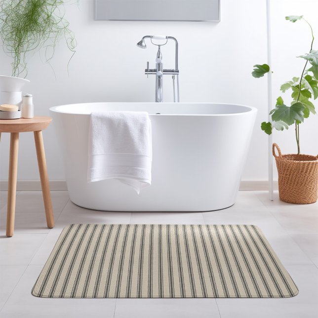 Tapis De Bain Bandes de cueillette en noir et ivoire | Ferme mod (Créateur téléchargé)