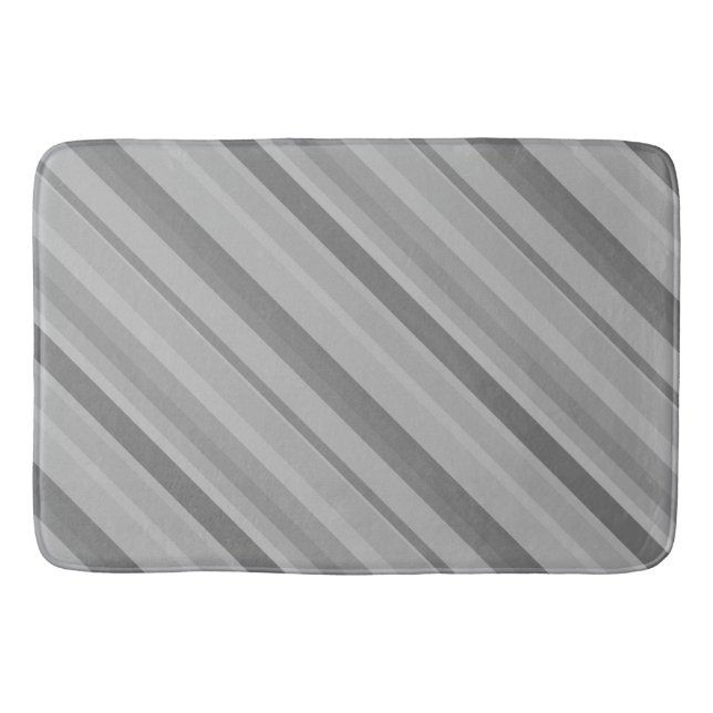 Tapis De Bain Bandes diagonales grises (Devant)