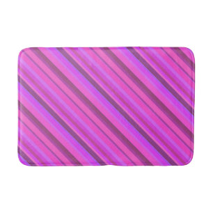 Tapis De Bain Bandes diagonales roses