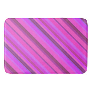 Tapis De Bain Bandes diagonales roses
